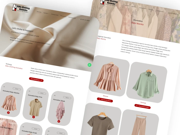 Portofolio Jasa Pembuatan Website - RiraClothing.com Jasa Konveksi Pakaian